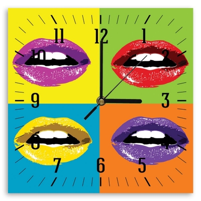Wall Clock Colored Mouths - Wall Decoration