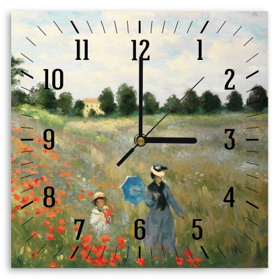 Zegar ścienny Poppies, Near Argenteuil (Detail) - Claude Monet - Dekoracje ścienne