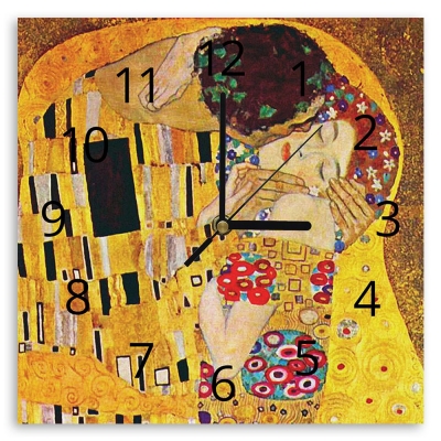 Zegar ścienny The Kiss (Detail) - Gustav Klimt - Dekoracje ścienne