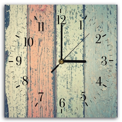Relógio de parede - Madeira colorida - Decoração de parede