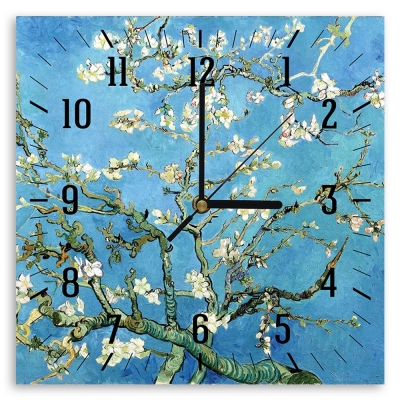 Relógio de parede - Amendoeira em Flor - Vincent Van Gogh - Decoração de parede