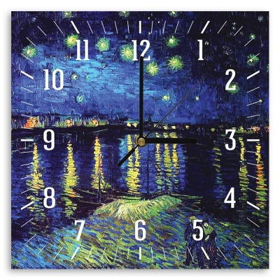 Horloge Murale Nuit Étoilée Sur Le Rhone (Détail) - Vincent Van Gogh - Décoration murale