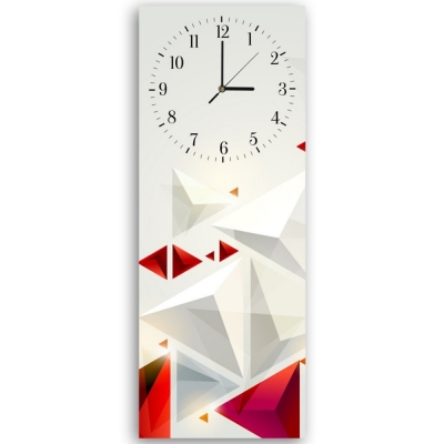 Reloj de Pared Pirámides Blancas Y Rojas - Decoración Pared