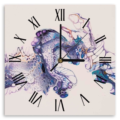 Wall Clock Purple Scales - Wall Decoration