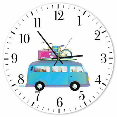 Horloge Murale Vacances En Minivan - Décoration murale