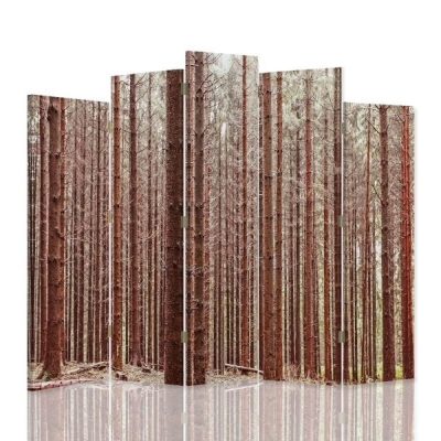 Room Divider Alpine Forest - Indoor Decorative Canvas Screen