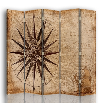 Room Divider Ancient Parchment - Indoor Decorative Canvas Screen