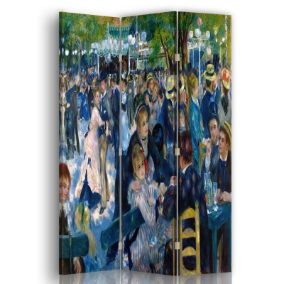 Skärm, Rumsavdelare Dance At The Moulin De La Galette  - Pierre Auguste Renoir - Dekorativ Canvasskärm för Inomhusbruk