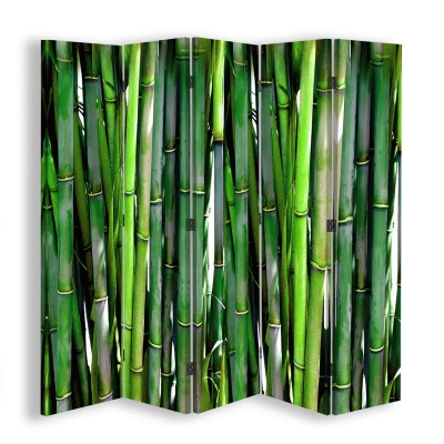 Skärm, Rumsavdelare Bamboo - Dekorativ Canvasskärm för Inomhusbruk