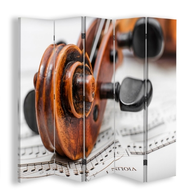 Skärm, Rumsavdelare Classical Music - Dekorativ Canvasskärm för Inomhusbruk