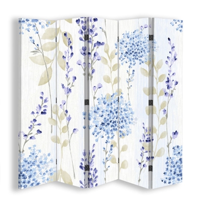Skärm, Rumsavdelare Country Blossoms - Dekorativ Canvasskärm för Inomhusbruk