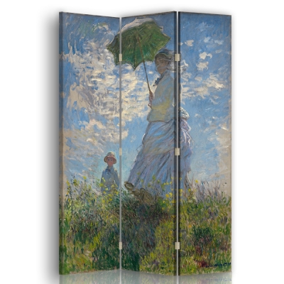 Room Divider Woman With A Parasol  - Claude Monet - Indoor Decorative Canvas Screen