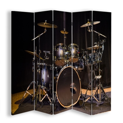 Paravent - Raumteiler Drum Kit - Dekorativer Raumtrenner