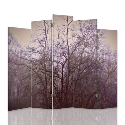 Room Divider Forest Dusk - Indoor Decorative Canvas Screen