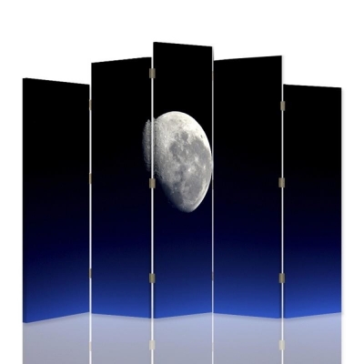 Skärm, Rumsavdelare Full Moon - Dekorativ Canvasskärm för Inomhusbruk