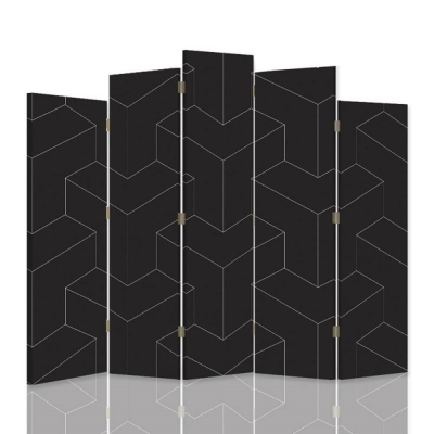 Skärm, Rumsavdelare Geometric - Dekorativ Canvasskärm för Inomhusbruk