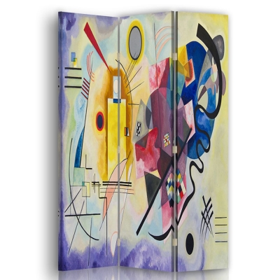 Skärm, Rumsavdelare Yellow, Red, Blue - Wassily Kandinsky - Dekorativ Canvasskärm för Inomhusbruk