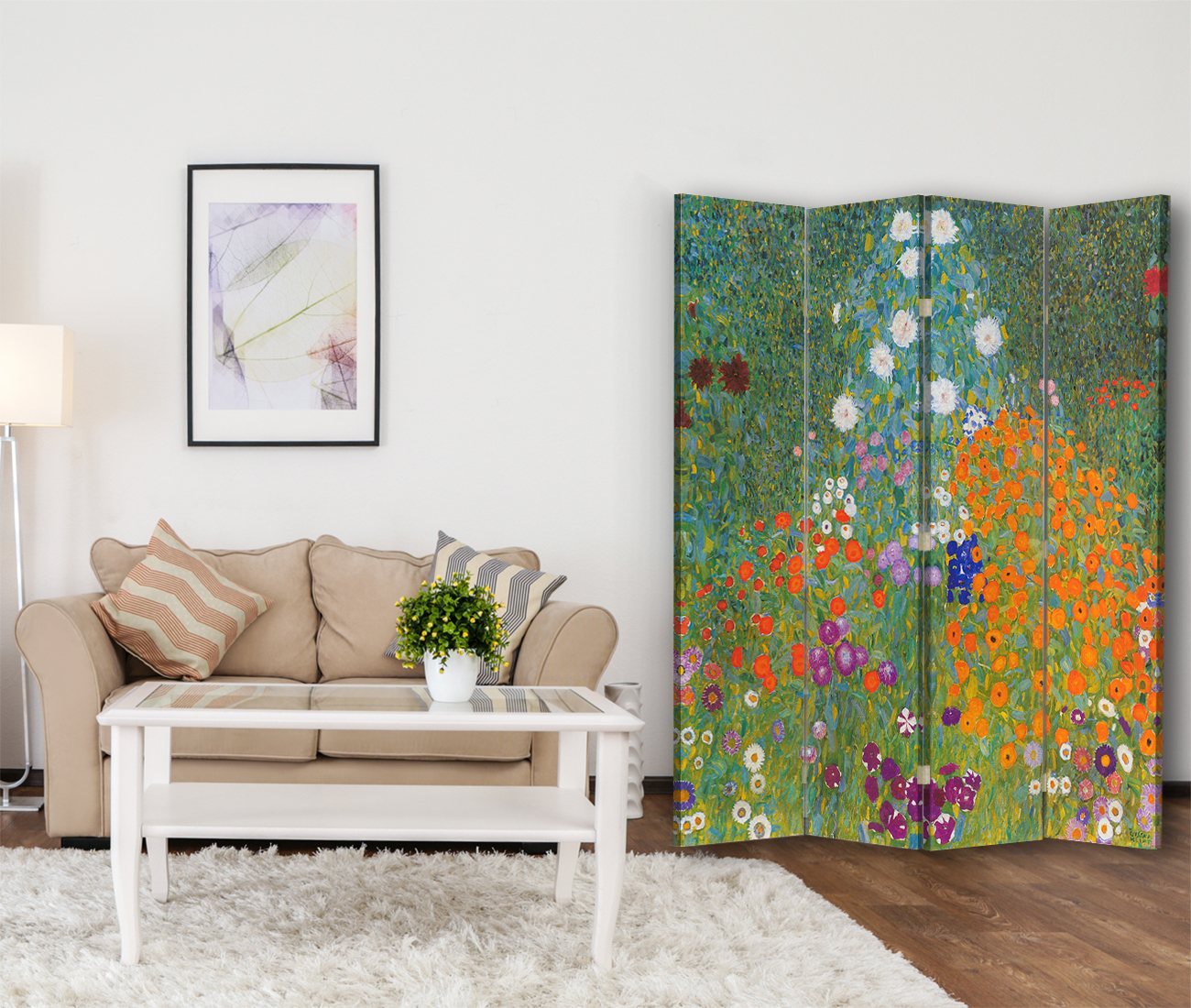 Paravento - Separè per Interni Giardino Fiorito - Gustav Klimt