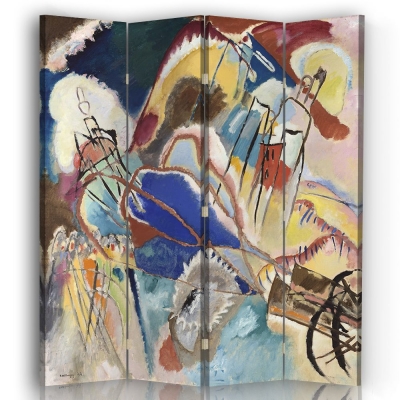 Skärm, Rumsavdelare Improvisation No. 30 - Wassily Kandinsky - Dekorativ Canvasskärm för Inomhusbruk