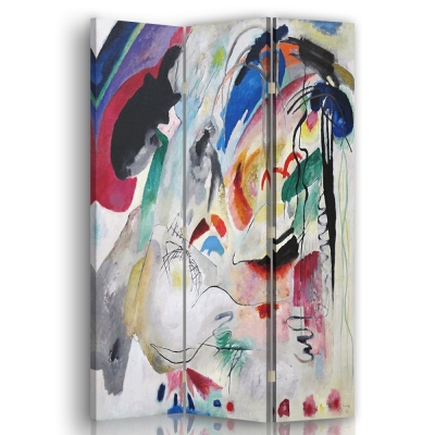 Skärm, Rumsavdelare Improvisation - Wassily Kandinsky - Dekorativ Canvasskärm för Inomhusbruk