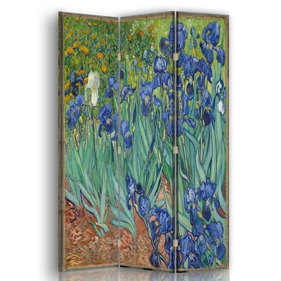 Skärm, Rumsavdelare Iris - Vincent Van Gogh - Dekorativ Canvasskärm för Inomhusbruk