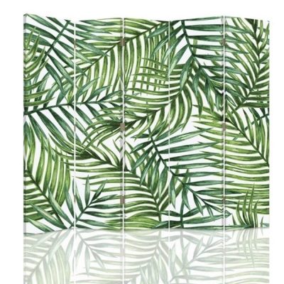 Skärm, Rumsavdelare Jungle Canopy - Dekorativ Canvasskärm för Inomhusbruk
