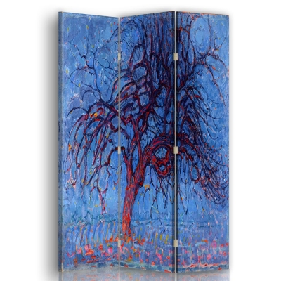 Skärm, Rumsavdelare The Red Tree - Piet Mondrian - Dekorativ Canvasskärm för Inomhusbruk
