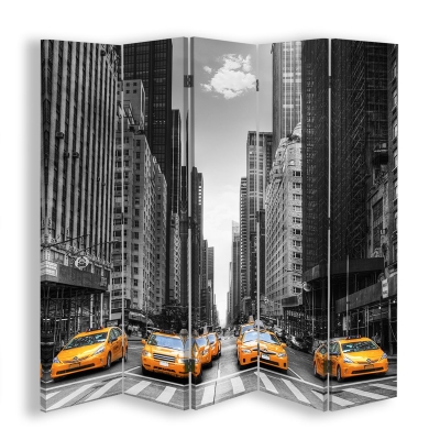 Room Divider Nyc Cab - Indoor Decorative Canvas Screen