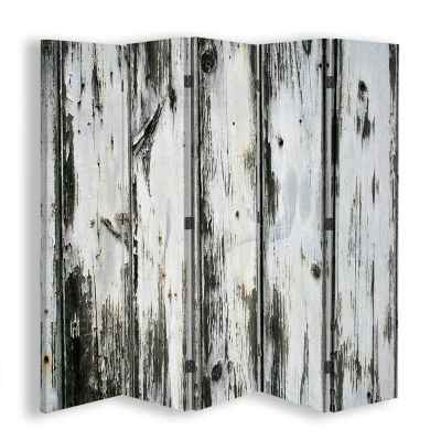 Skärm, Rumsavdelare Rustic Wood - Dekorativ Canvasskärm för Inomhusbruk