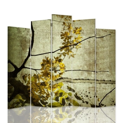 Skärm, Rumsavdelare Spring Blossom - Dekorativ Canvasskärm för Inomhusbruk