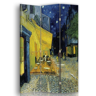 Paravent - Raumteiler Caféterrasse am Abend - Vincent Van Gogh - Dekorativer Raumtrenner