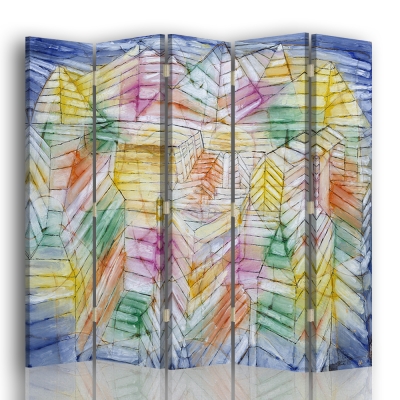 Skärm, Rumsavdelare - Theater Mountain Construction - Paul Klee - Dekorativ Canvasskärm för Inomhusbruk