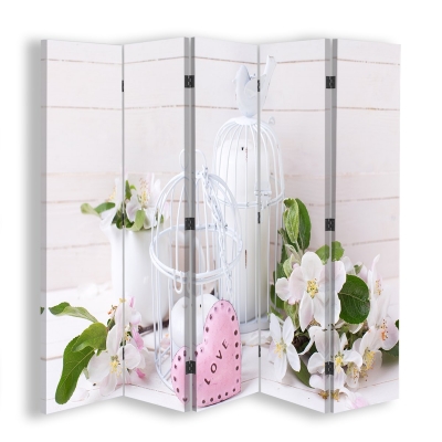 Paravent - Raumteiler Vintage Birdcage - Dekorativer Raumtrenner