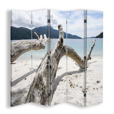 Room Divider White Sand - Indoor Decorative Canvas Screen