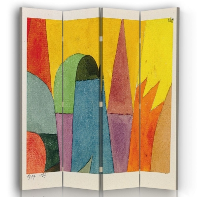 Biombo With The Mauve Triangle - Paul Klee - Separador de Ambientes para Interiores