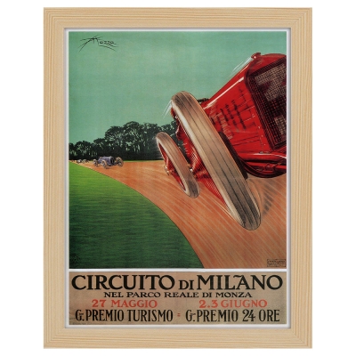 Poster Vintage Pubblicitario Circuito di Milano - Quadro, Decorazione  Parete - Quadri famosi, stampe su tela, posters vintage e arredo da parete  - ツ Legendarte