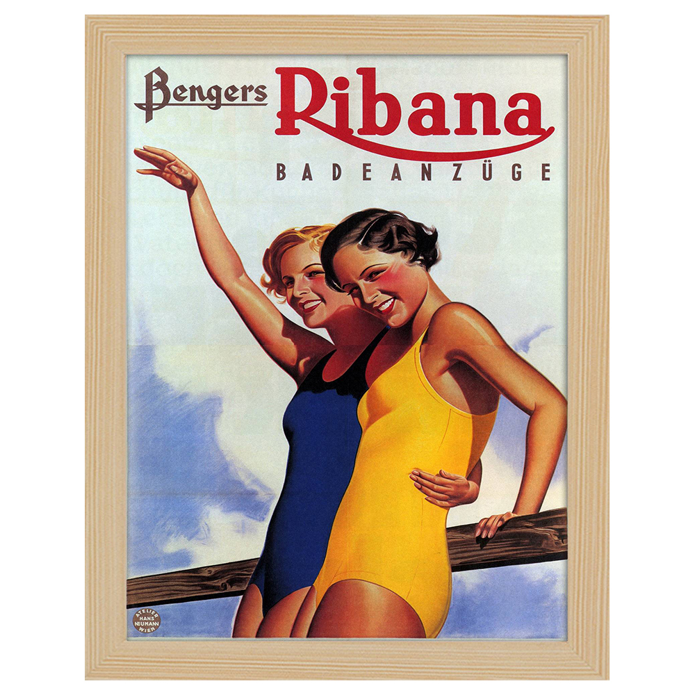 Quadri famosi, stampe su tela, posters vintage e arredo da parete - ツ  Legendarte - Poster Vintage Pubblicitario Costumi da Bagno Benger Ribana -  Quadro, Decorazione Parete