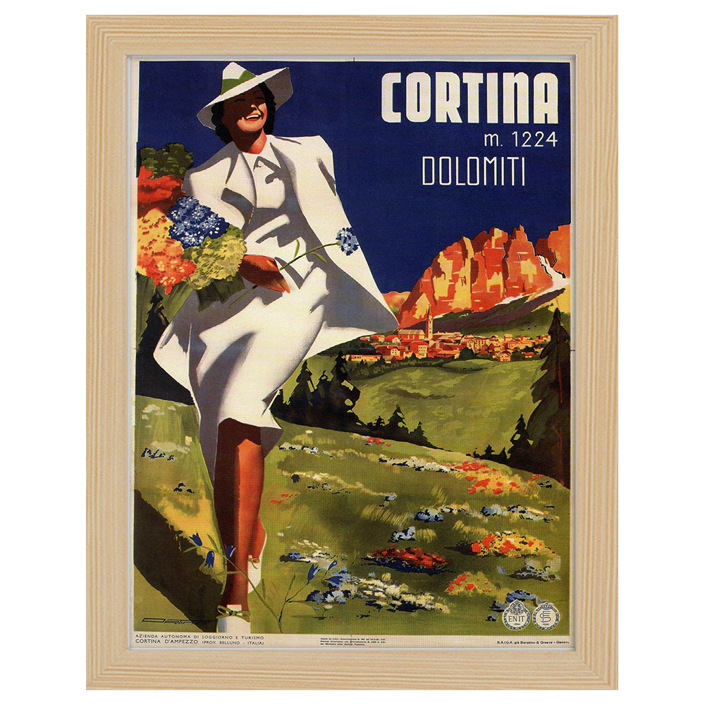 Quadri famosi, stampe su tela, posters vintage e arredo da parete - ツ  Legendarte - Poster Vintage Turistico Cortina - Quadro, Decorazione Parete