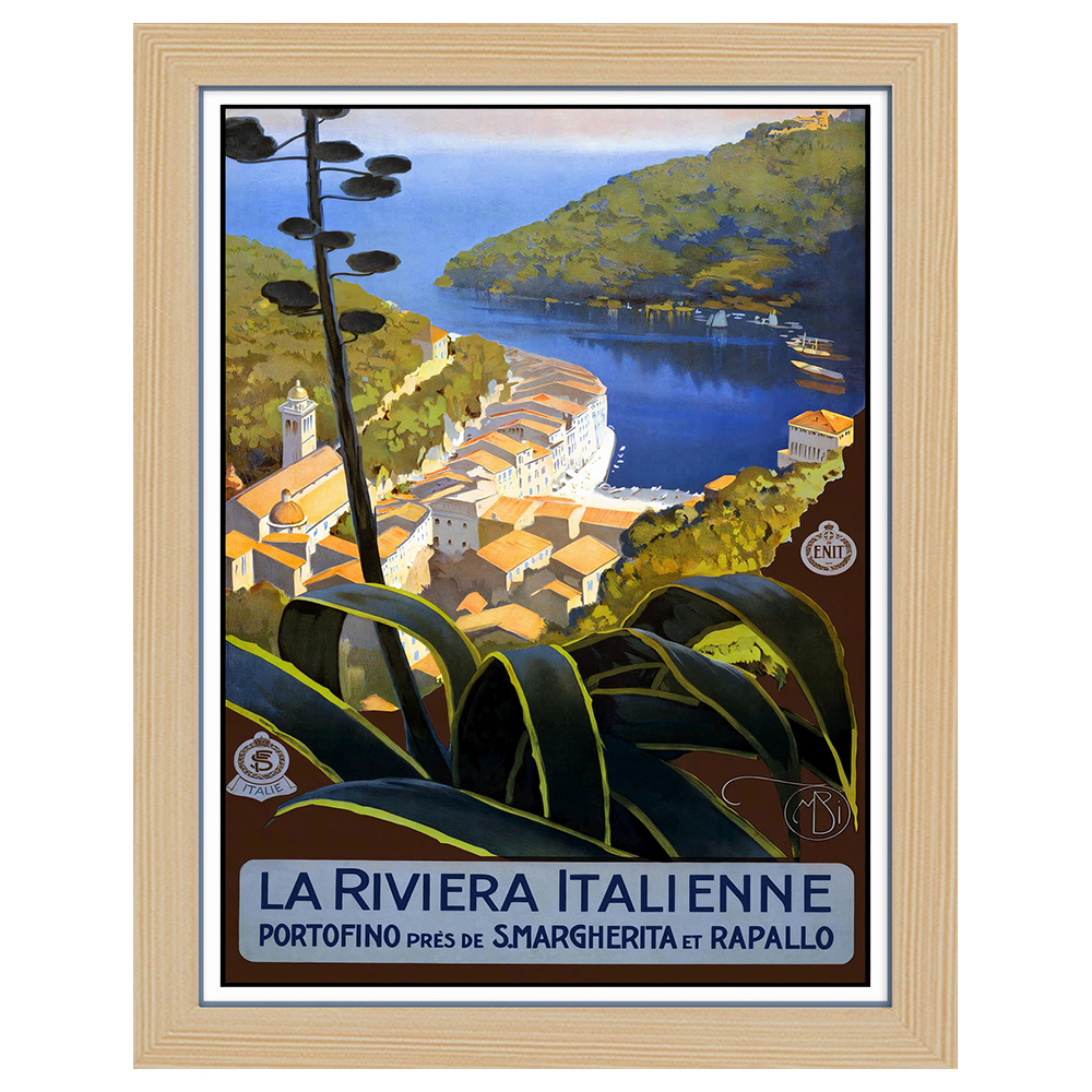 Poster Vintage Turistico La Riviera Italienne - Quadro, Decorazione Parete