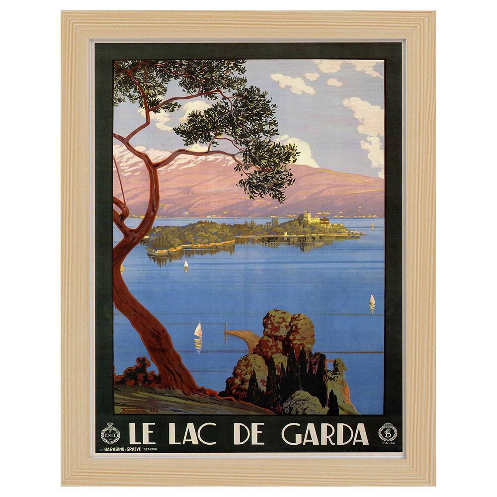 Quadri famosi, stampe su tela, posters vintage e arredo da parete - ツ  Legendarte - Poster Vintage Turistico Le Lac de Garda - Quadro, Decorazione  Parete