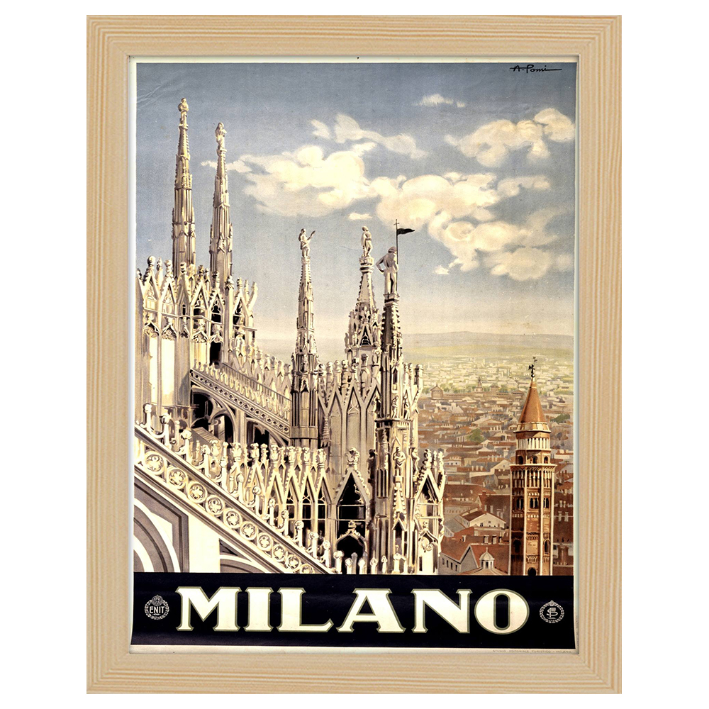 Peintures célèbres, impressions sur toile et décoration murale - ツ  Legendarte-Affiche Touristique Vintage Milano - Tableau, Décoration murale