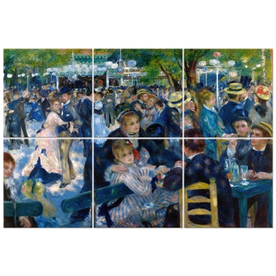 Wielopanelowa grafika ścienna Dance At The Moulin De La Galette  - Pierre Auguste Renoir - Dekoracje ścienne