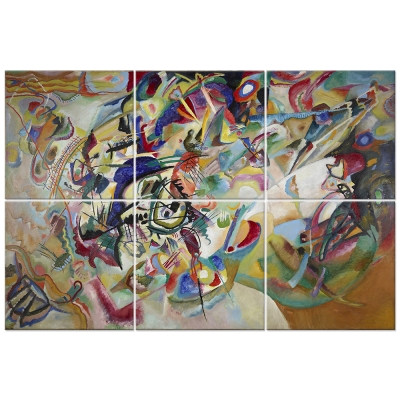 Väggkonst med flera Paneler Composition VII - Wassily Kandinsky - Väggdekoration
