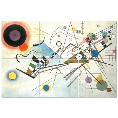 Väggkonst med flera Paneler Composition VIII - Wassily Kandinsky - Väggdekoration