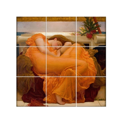 Väggkonst med flera Paneler - Flaming June - Frederic Leighton Dekorativ Canvasskärm för Inomhusbruk - Väggdekoration