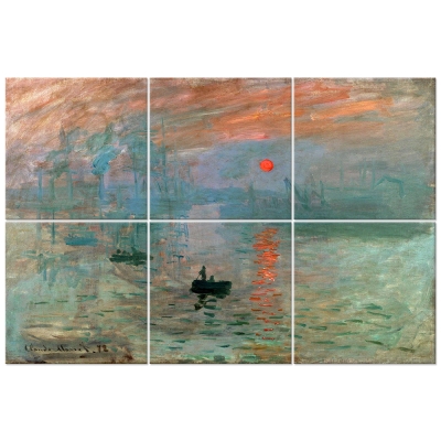 Panel Decorativo Multiple Impresión. Sol Naciente - Claude Monet - Decoración Pared