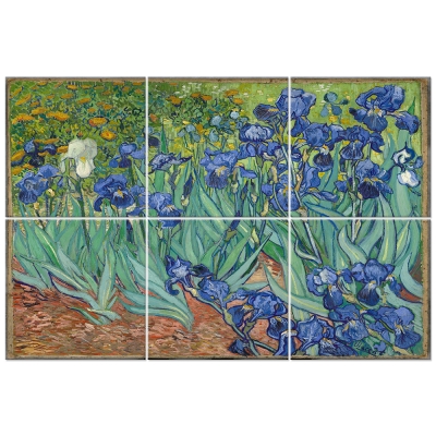 Panel Decorativo Multiple Lirios - Vincent Van Gogh - Decoración Pared
