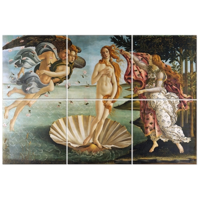 Decoração de Parede Multipanel Nascimento de Vênus - Sandro Botticelli