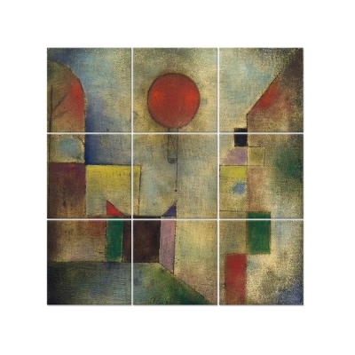 Väggkonst med flera Paneler - Red Baloon - Paul Klee - Väggdekoration