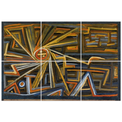 Decoração de Parede Multipanel Radiation And Rotation - Paul Klee